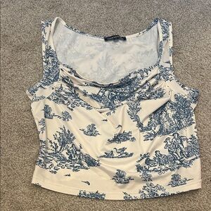 Blue and white tank top